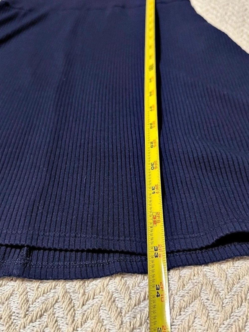 Reformation Navy Sara V-Neck Knit Mini Dress Tencel Stretch L Large EUC - Picture 10 of 10
